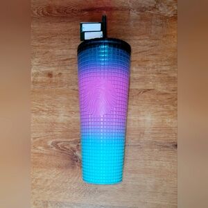 Starbucks 24oz Cold Tumbler Tim Singleton Rainbow Grid Ombre 3 for $30